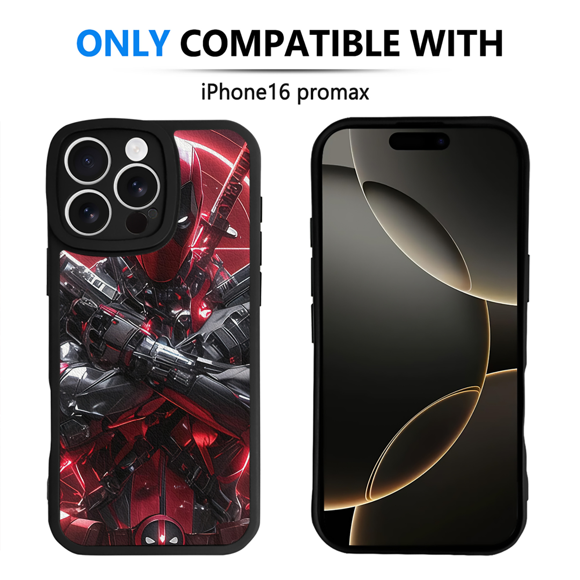 （画像用） Deadpool デッドプール 【iPhone 16シリーズ対応】シリコンスマホケース（レザー調） 材質：シリコン